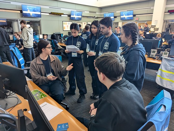 EMT students collaborate over emergency management scenario