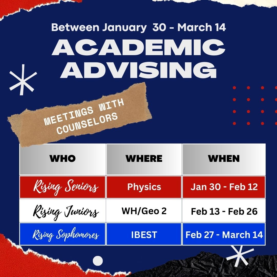 Academic Advising Schedule for 2025-26 school year