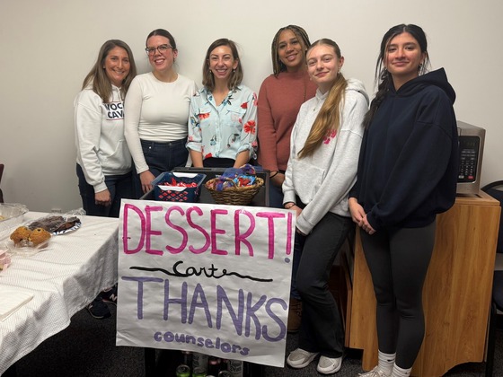 Leadership students provided Woodson counselors with a snack cart