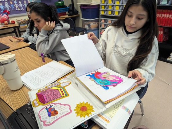 Student 2 learning heart by art