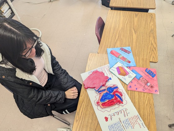 Student 3 learning heart by art