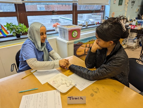 Students explore sense of touch