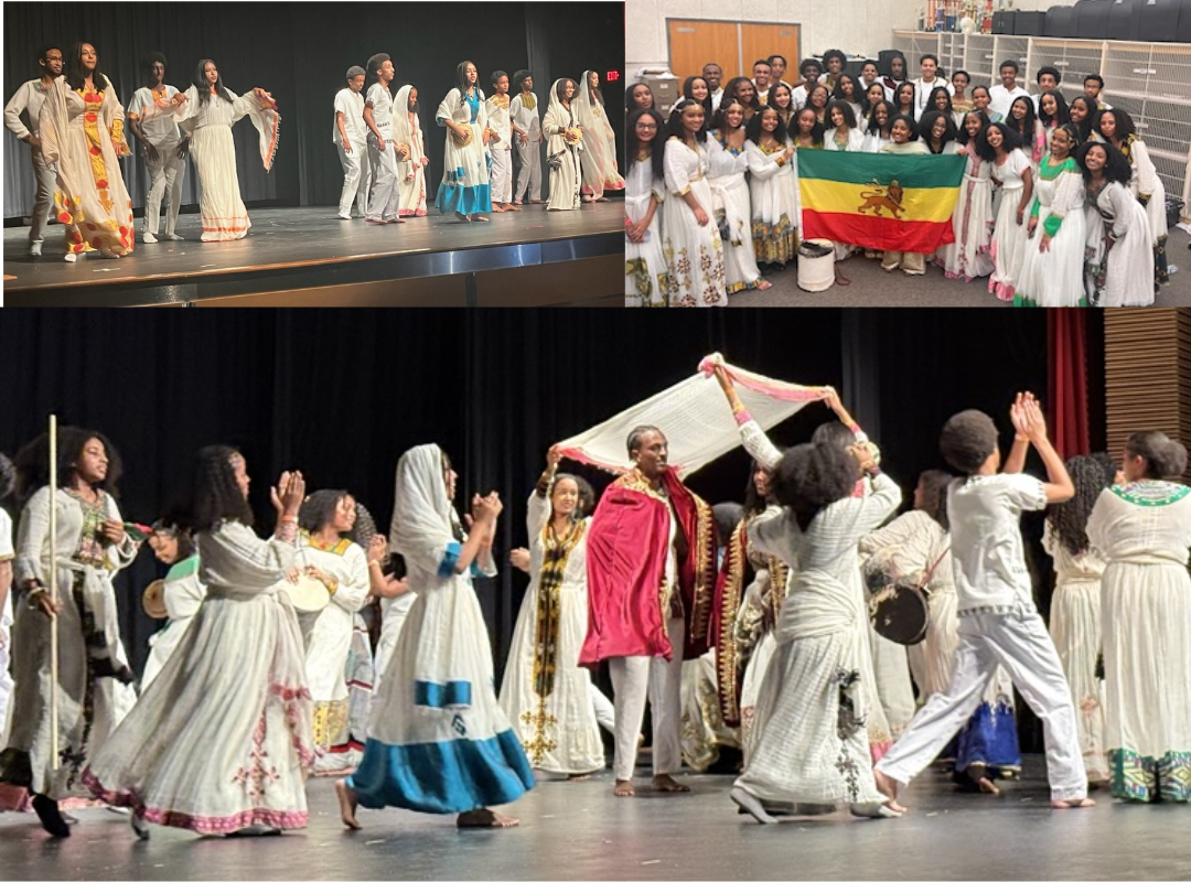 students dancing on stage