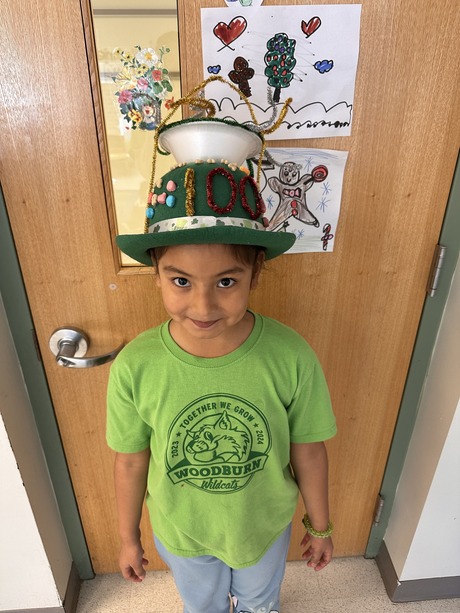 Student poses for 100th Day of School