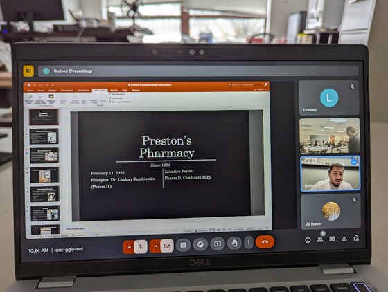 Computer screen with Preston Pharmacy