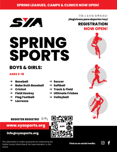 SYA registration is now open.