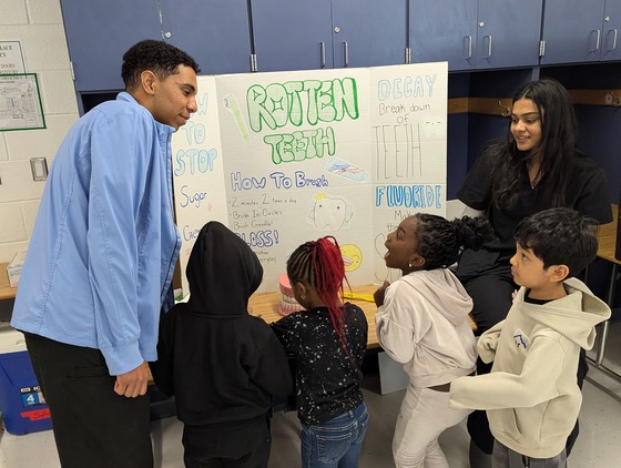 Dental students teach oral hygiene to kids
