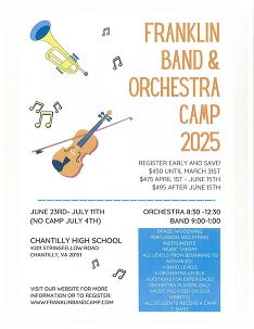 Band and Orchestra Camp flyer