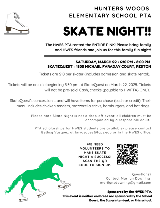 Skate night flyer 2025