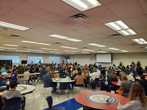 Students from all around the area gathered in TJ Cafeteria for Certamen Tournament