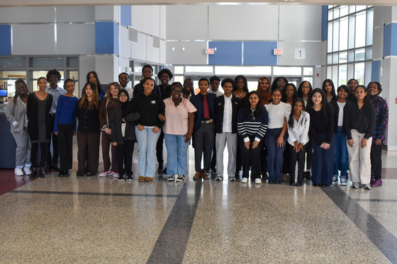 Group of TJ Students in Nobel Commons before leaving for BEYA conference