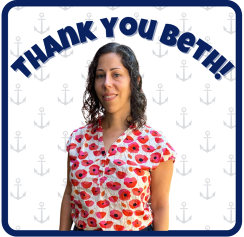 Picture of Beth Holzman that says Thank you