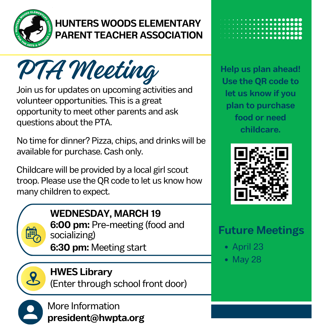 March 19 PTA meeting announcement