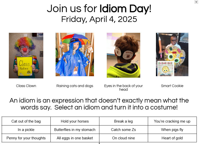 BMP Idiom Day - Explore the fun of figurative language
