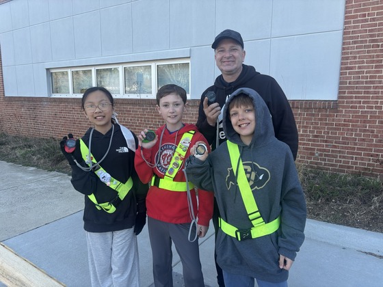 Safety patrols with our PE teacher