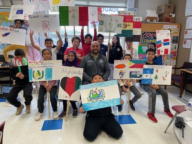 Ms. Watkin's class gets ready for heritage parade