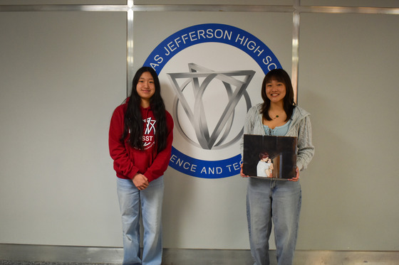Grace Yuan and Jocelyn Huie pose for photo after winning Silver Medals at National Scholastic Art and Writing Awards competition.