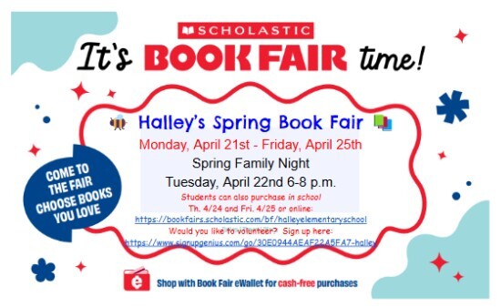 book fair flier Halley spring 2025