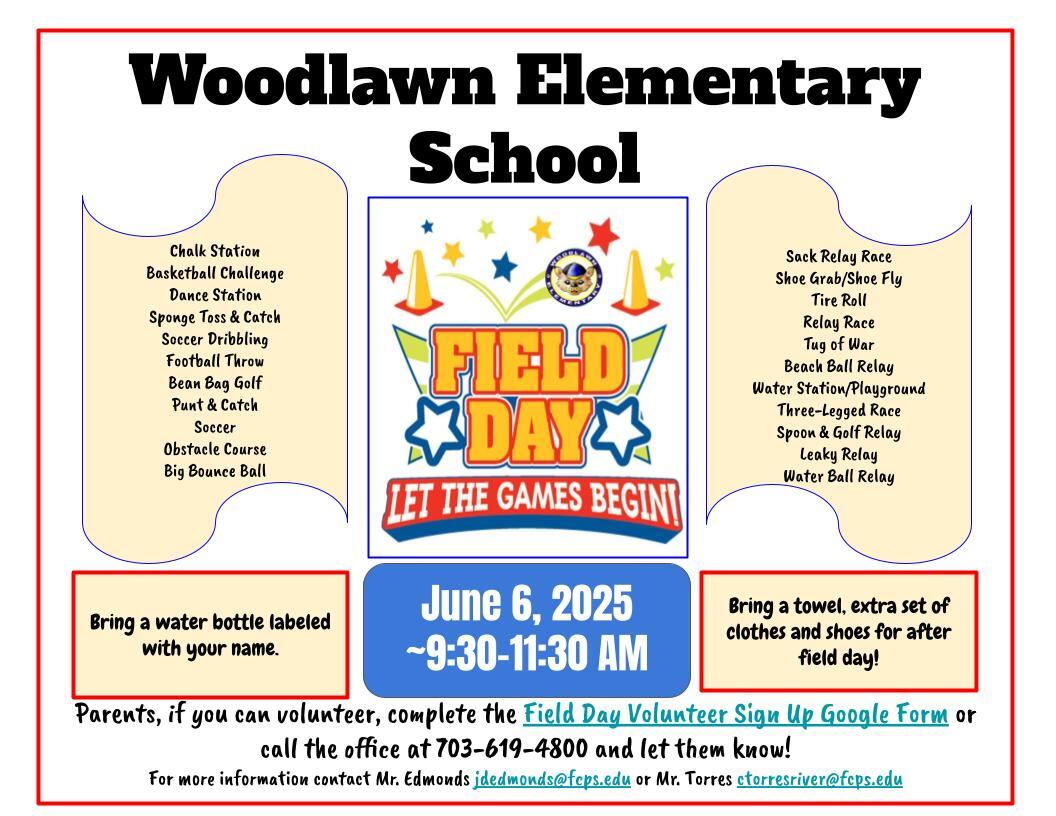 Field Day Flyer in English