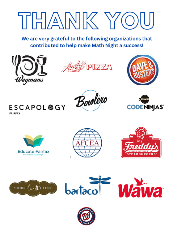 Math Night sponsors