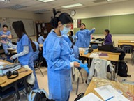 Picture of students in medical scrubs