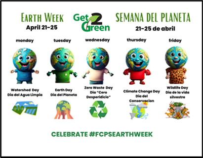 Let's celebrate Earth Week in April.