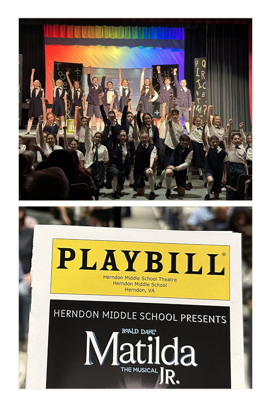 Herndon MS Mathilda Jr. Production collage- cast and program