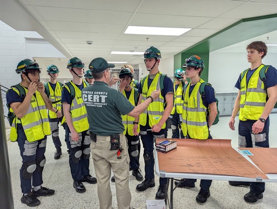 Picture of students at the CERT Command Center