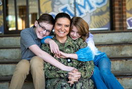 Army mom with kids