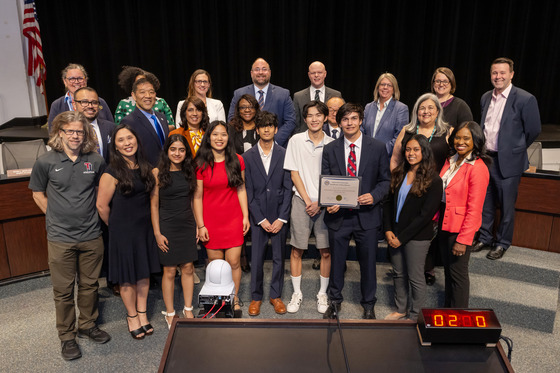 TJHSST Quiz Bowl team recognized at April 24 School Board Meeting