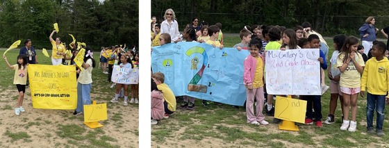 2nd grade students at the Pep Rally