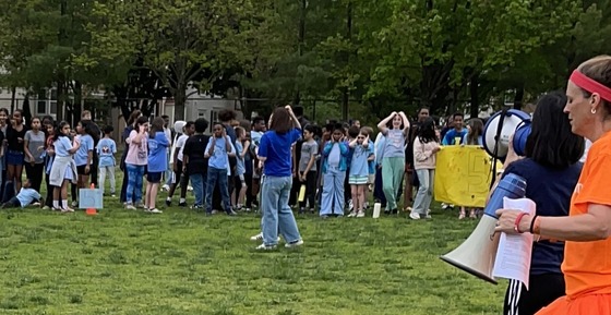 5th grade students at the Pep Rally
