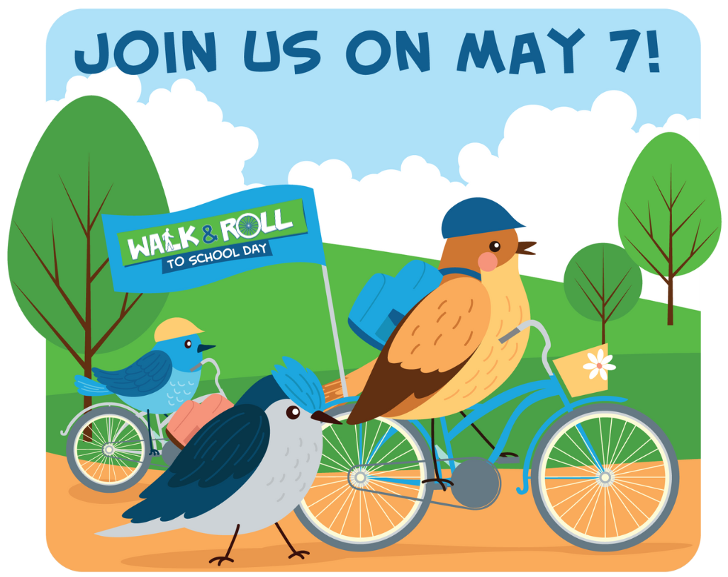 walk and roll to school graphic