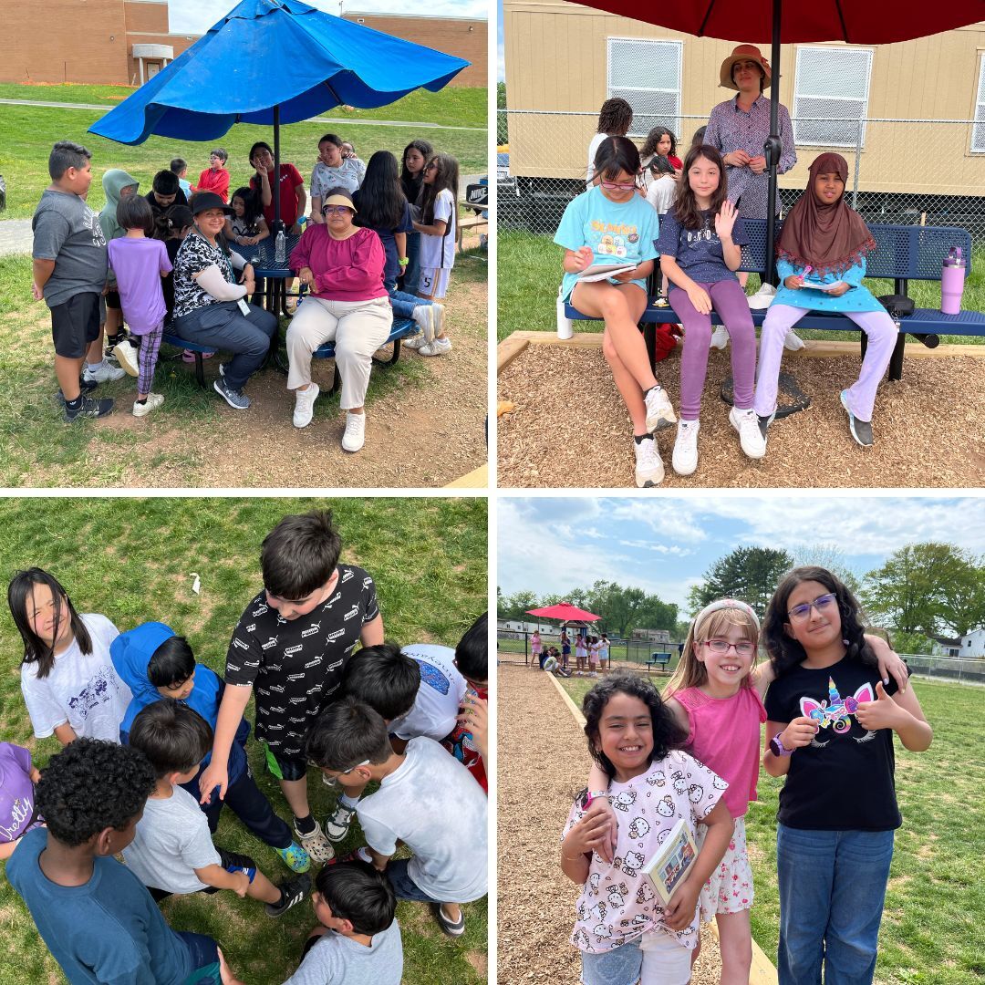 fourth grade students at recess