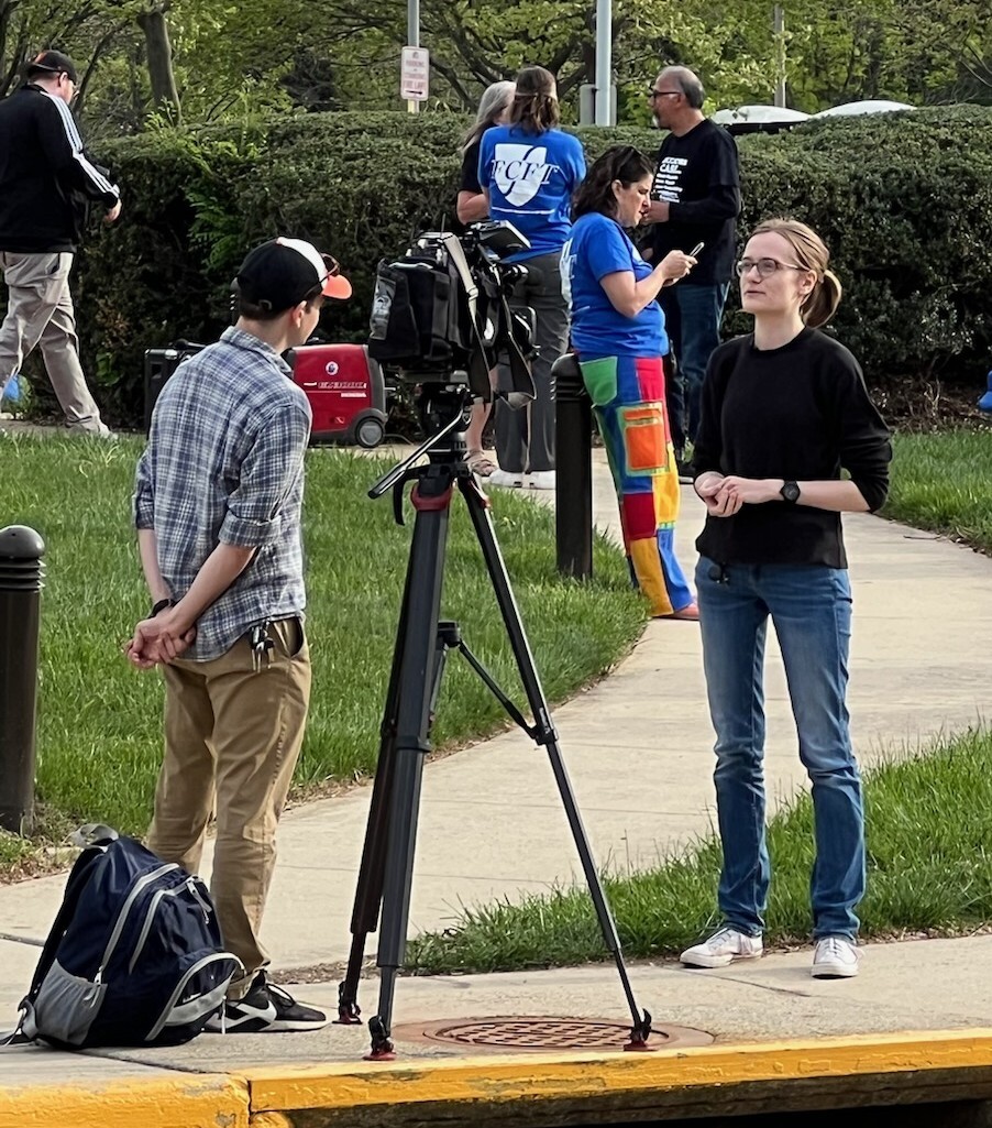 Lucy Talks with the Media