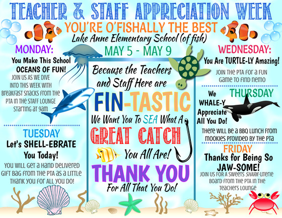 Teacher and Staff Appreciation Calendar