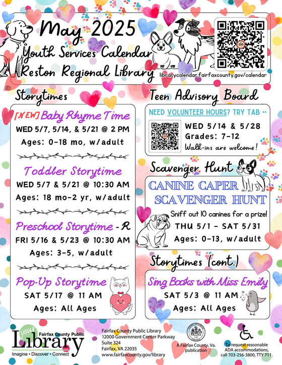 May 2025 Youth Services Calendar