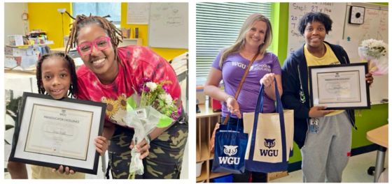 Ms. Wright and Ms. Reid with their WGU Paraeducator Excellence certificates.