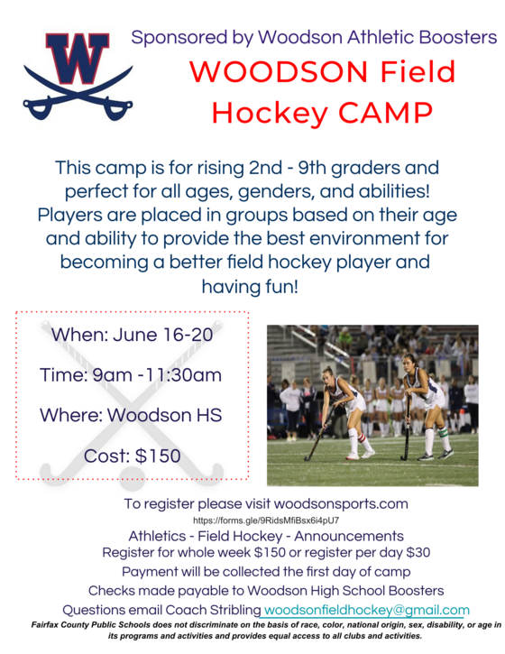 Woodson Field Hocket Camp graphic