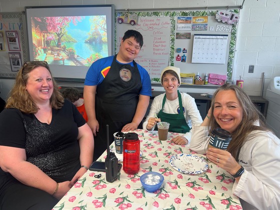 students run a Cav-ienated Coffee Shop for staff