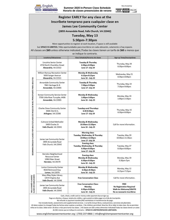 English Empowerment Center May 13 Flyer