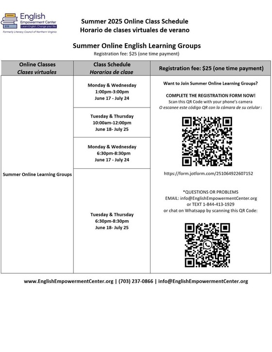 English Empowerment Center May 13th Flyer Page 2
