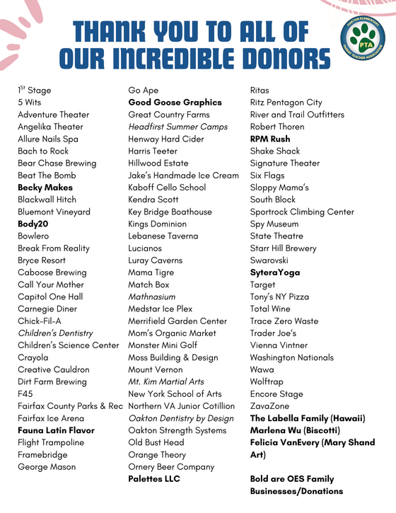 thank you donors