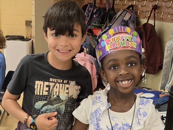 first grade friends celebrating together