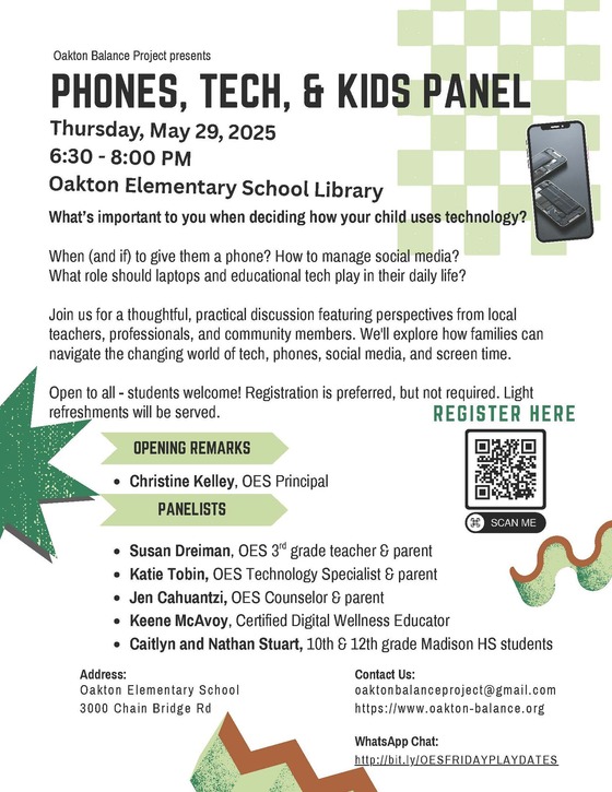 oakton high school cell phone flyer