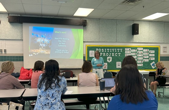 Robyn Lady visit to Kent Gardens ES April 2025 PTA meeting