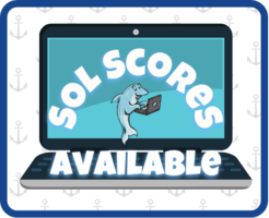 SOL Scores Available image with laptop and flipper the dolphin in the center