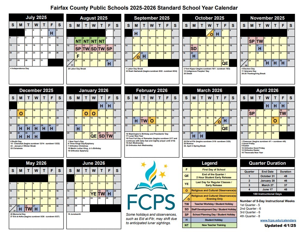 25-26 school year calendar