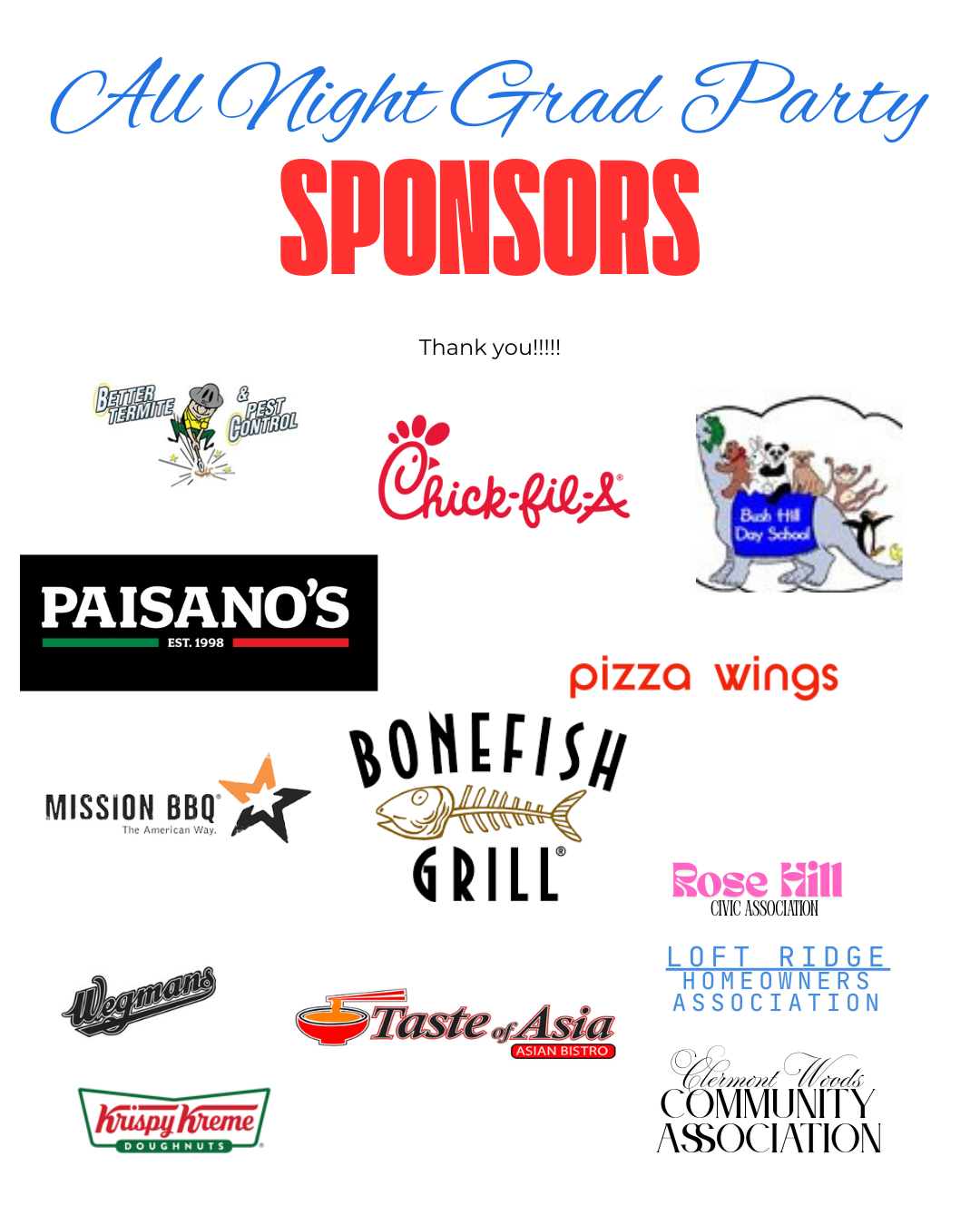 collage of different sponsors for the angp