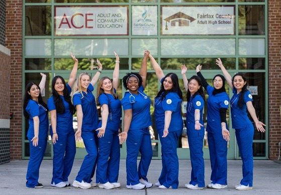 nursing students smiling for a photo